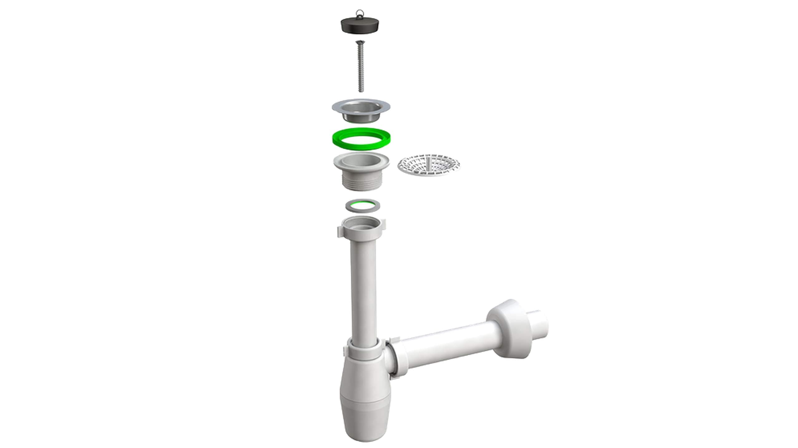 BONOMINI PVC Bottle Trap 1 1/2in Single Connection