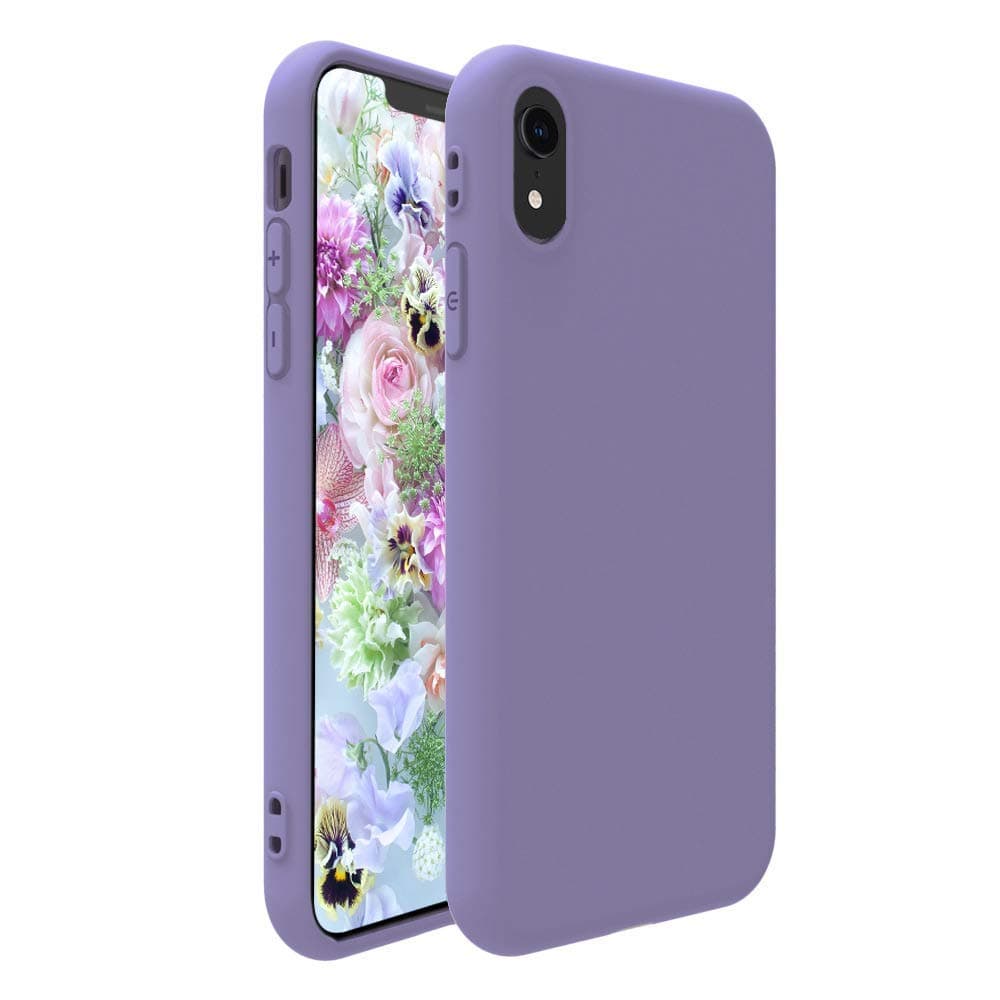 Liquid Silicone Case for Apple iPhone XR 6.1 Inch (2018) Premium Anti-Scratch Rubber // Shockproof Soft Shell Purple Cover for iPhone XR (Lavender)