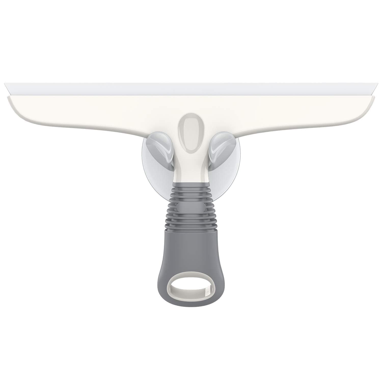 Multi-Purpose Silicon Squeegee for Window, Glass, Shower Door, Car Windshield, Heavy Duty Window Scrubber, Includes Suction Hook, 10 inch, White & Gray, 1 Pack