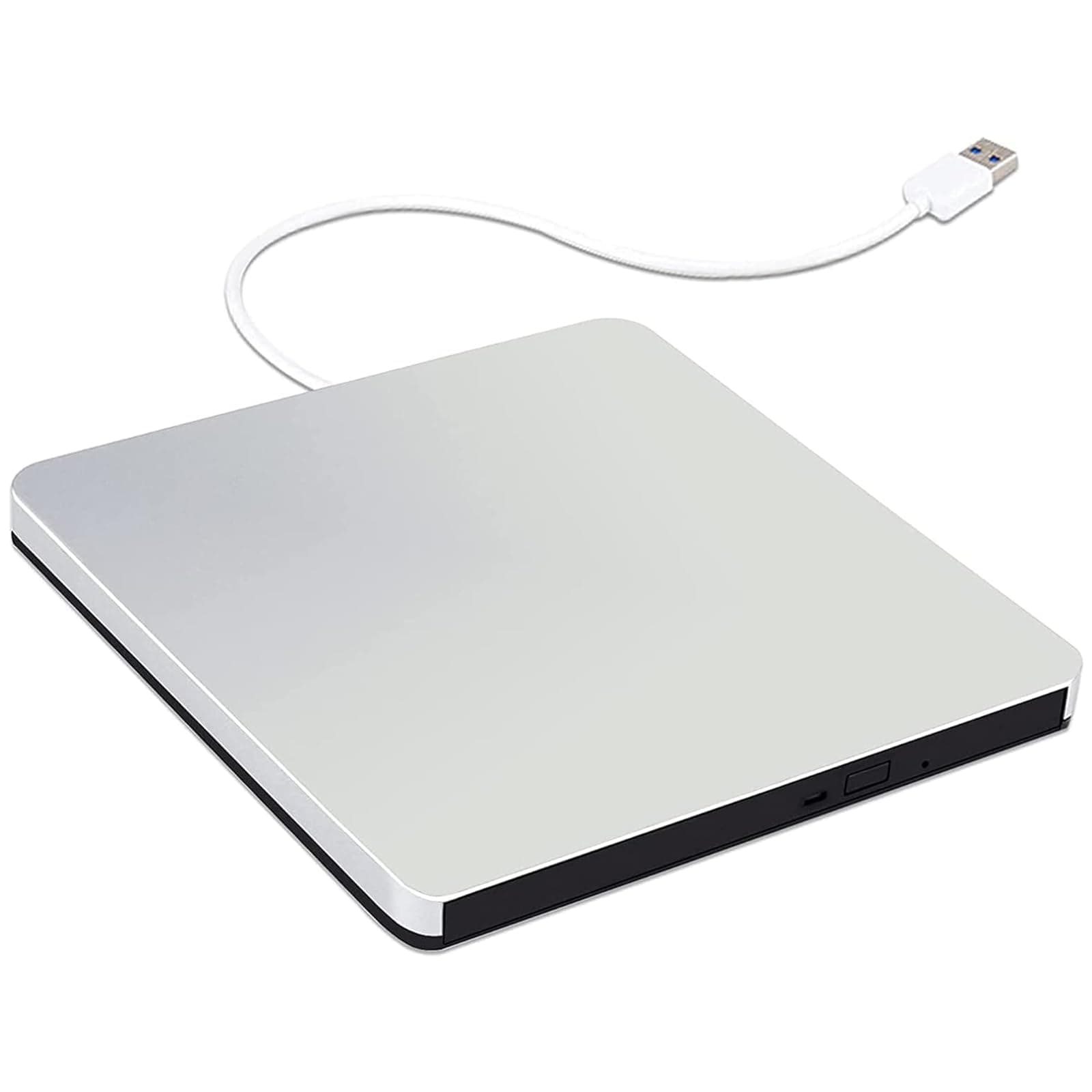 External USB 2.0 DVD Drive, DVD +/-RW CD +/-RW Writer Burner Player with Classic Silvery for MacBook Air, MacBook Pro, Mac OS, PC Laptop