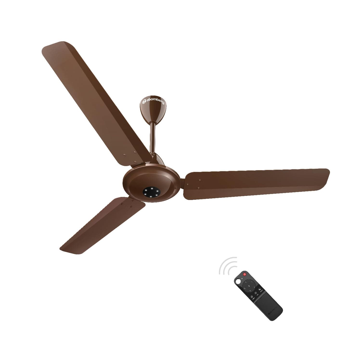 Efficio Alpha 1200mm BLDC Ceiling Fan with Remote Control | BEE 5 star Rated Energy Efficient Ceiling Fan | High Air Delivery with LED Indicators | 2 Year Warranty (Gloss Brown)