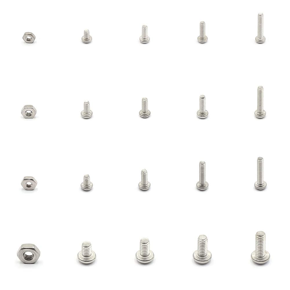320pcs #2-56#4-40#6-32#8-32 UNC Stainless Steel Phillips Pan Head Machine Screws Nuts Assortment Kit
