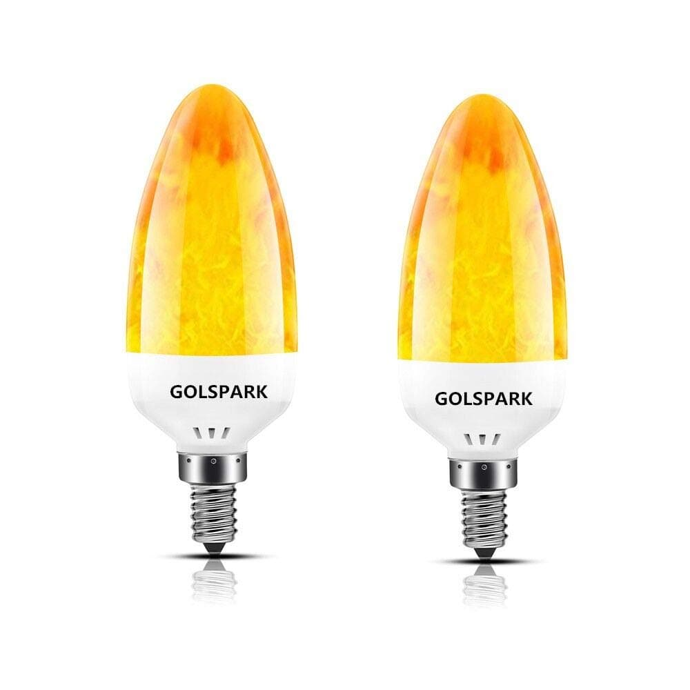 LED Flame Effect Light Bulb,3W 1500K Warm White LED Bulb, E12 Base Fire Flickering Emulation Flame Light Bulbs,Led Candelabra Bulb, Party Decorative Lamps for Hotel/Bars/Restauran