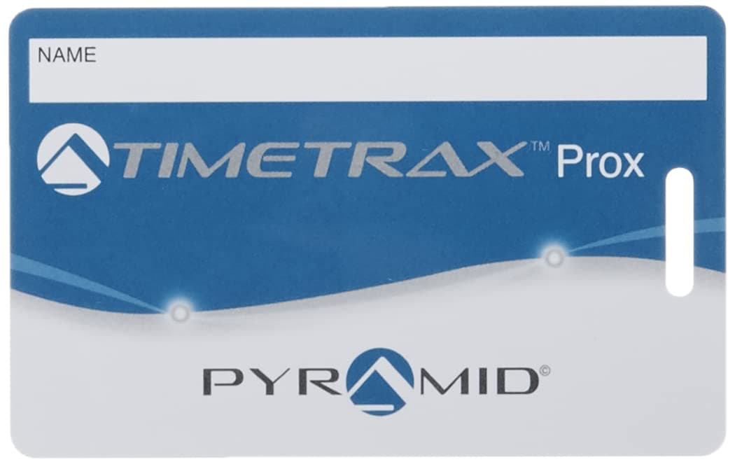 42454, Pyramid TimeTrax Proximity Badges, Genuine and Authentic Time Clock Badges for Pyramid PPDLAUBKN &TTPROXEK Time Clock Systems, 15 per Pack, Blue/Black/White