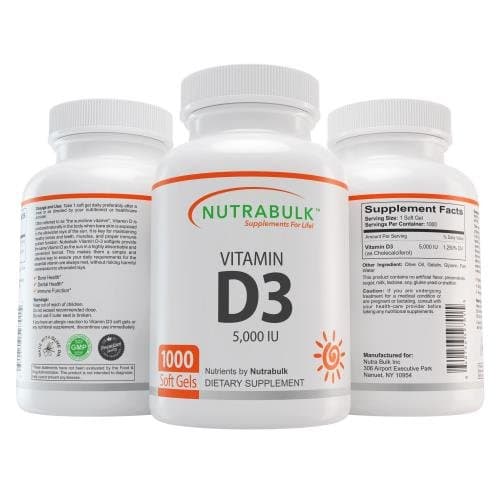 NutraBulk Vitamin D3 5,000IU Soft Gels - 1000 Count