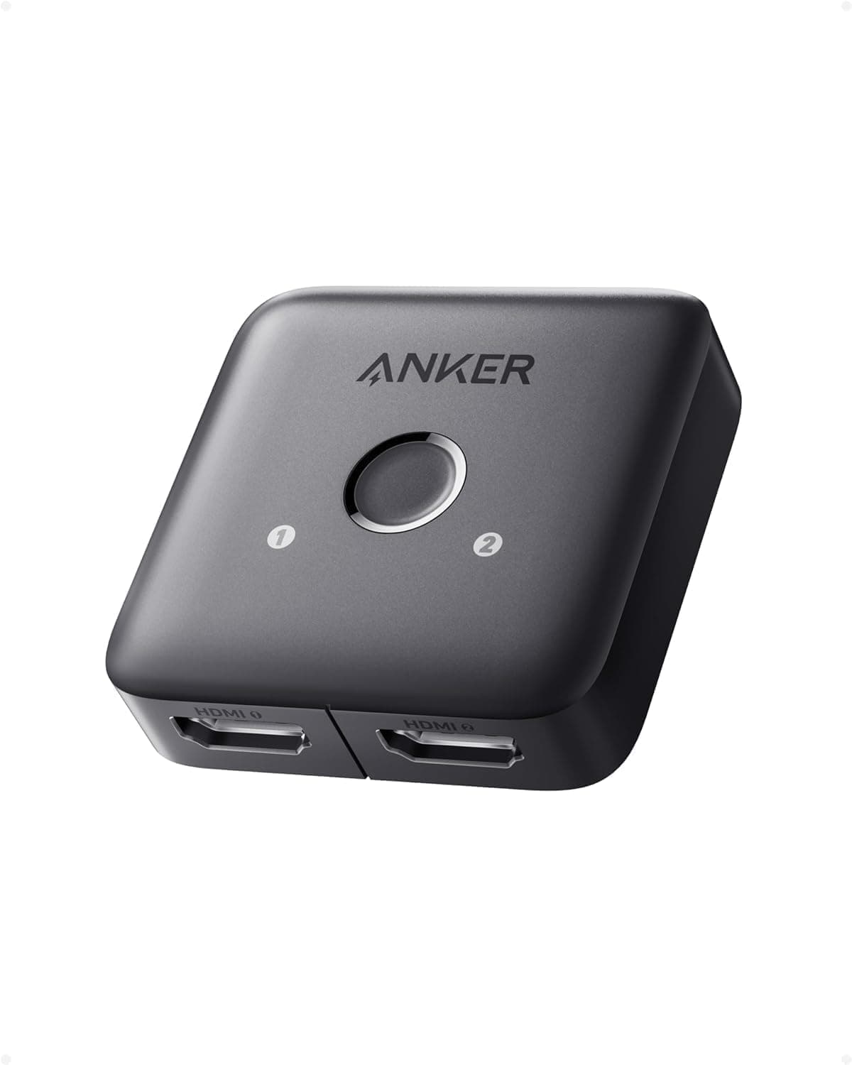 Anker HDMI Switch, 4K@60Hz HDMI Switch, 2 in 1 Output, Smooth Finish, Support HDR, 3D, Dolby Compatible, Laptop, PC, Xbox Series, PS5/PS4, Projectors and More