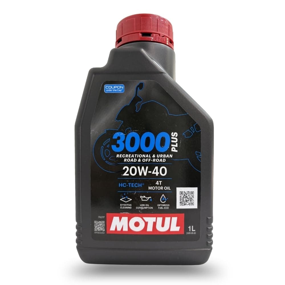 3000 4T Plus 20W-40 Engine Oil for Bikes | API SN HC-Tech | Smooth Clutch, Better Mileage & Engine Protection | 1L | Suitable for 4-Stroke Motorcycles | 1L