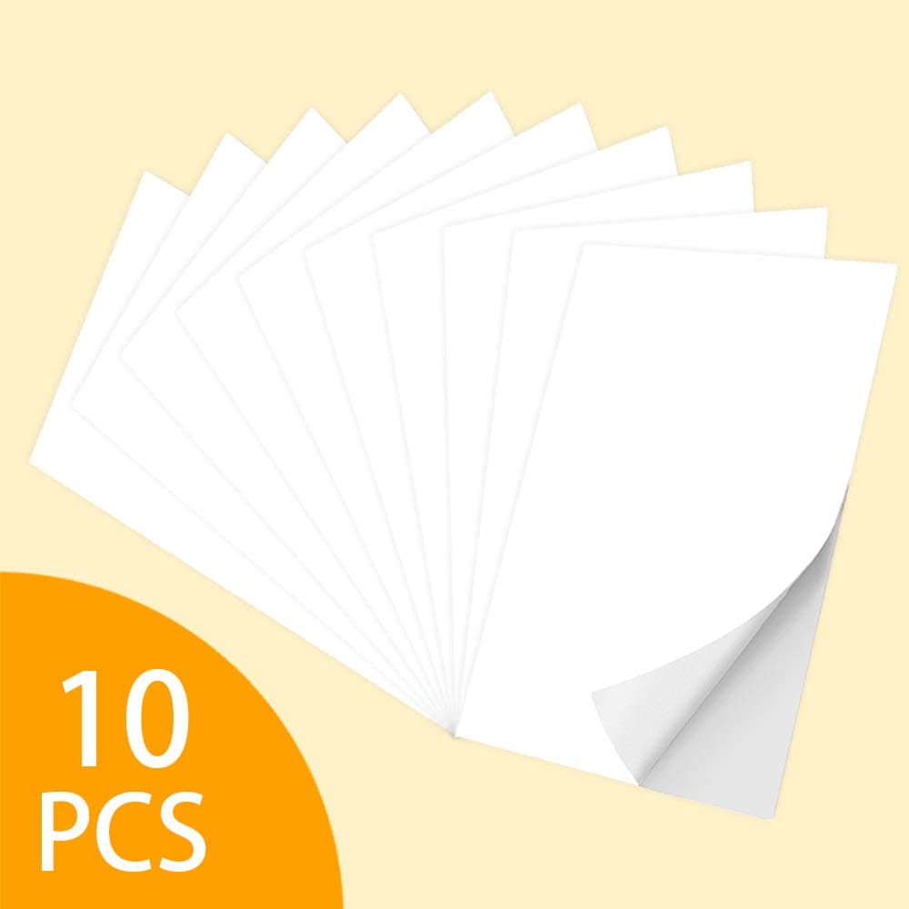Printable Vinyl for Inkjet Printer,10 Sheets Premium Glossy White Waterproof Printable Vinyl Paper,8.3"x 11.7"