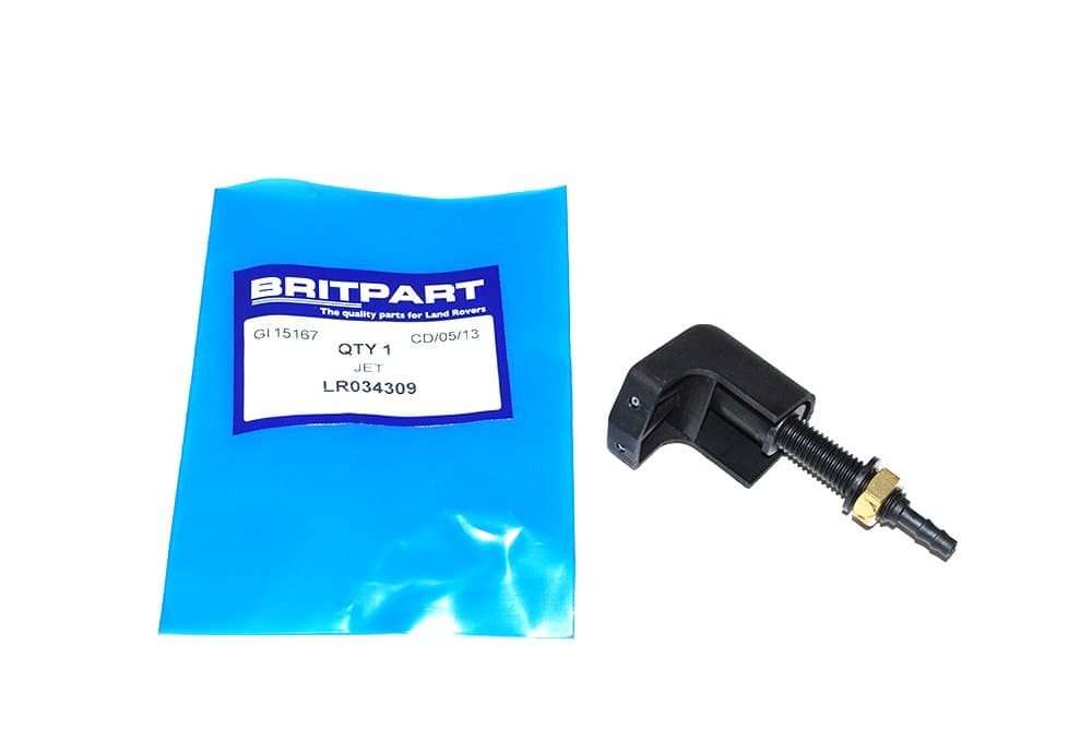BRITPART FRONT WINDSCREEN WASHER TWIN NOZZLE JET COMPATIBLE WITH LAND ROVER DEFENDER 90/110 / 130, PART # LR034309 / LR061677