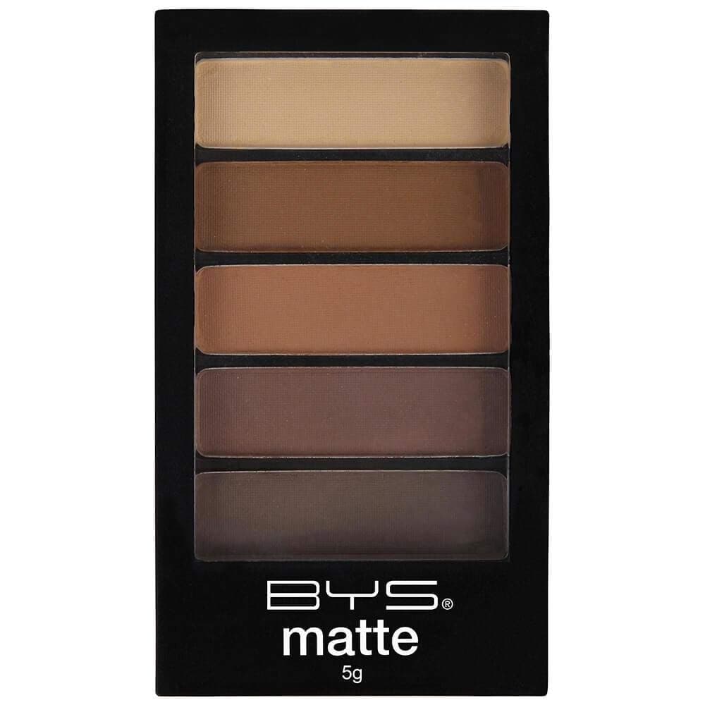 BYS 5 Shades Eyeshadow Compact Eye Makeup Palette with Applicator - Matte Desert Safari