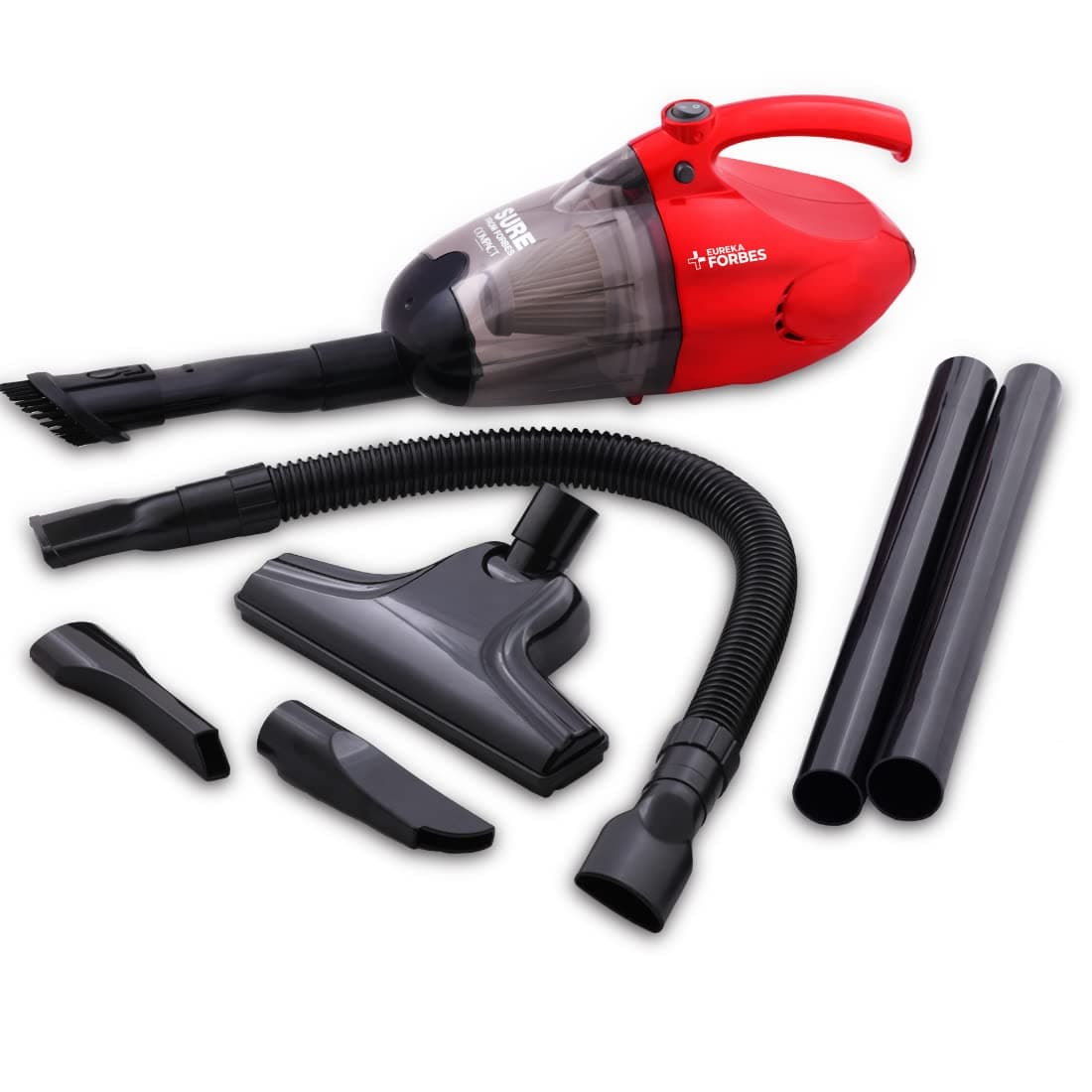 Compact 700 Watts Powerful Suction & Blower Vacuum Cleaner with Washable HEPA Filter & 6 Accessories,Compact,1 Year Warranty,Light Weight & Easy to use (Red & Black)