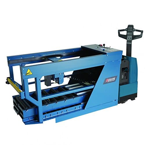 Automatic Forklift Battery Transfer or Change-Out Carriage (ATC-24) with 24" Battery Compartment, Vacuum Extraction, 6" Bed Extension, 7" Extended arm Reach, and mounts to a Powered Pallet Truck.