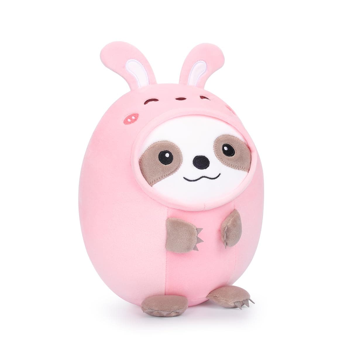 AIXINI Cute Sloth Rabbit Plush Pillow 8" Bunny Sloth Stuffed Animal, Soft Kawaii Sloth Plushie with Rabbit Outfit Costume Gift for Kids