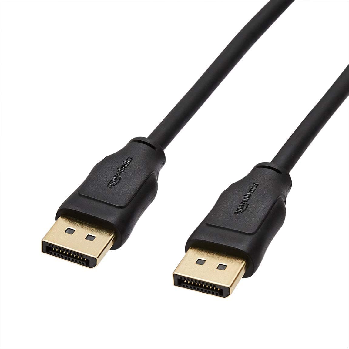 Amazon Basics DisplayPort 1.2 Cable, 21.6Gbps High-Speed, 4K@60Hz, 2K@165Hz, Gold-Plated Plugs, 1.8 m, Black