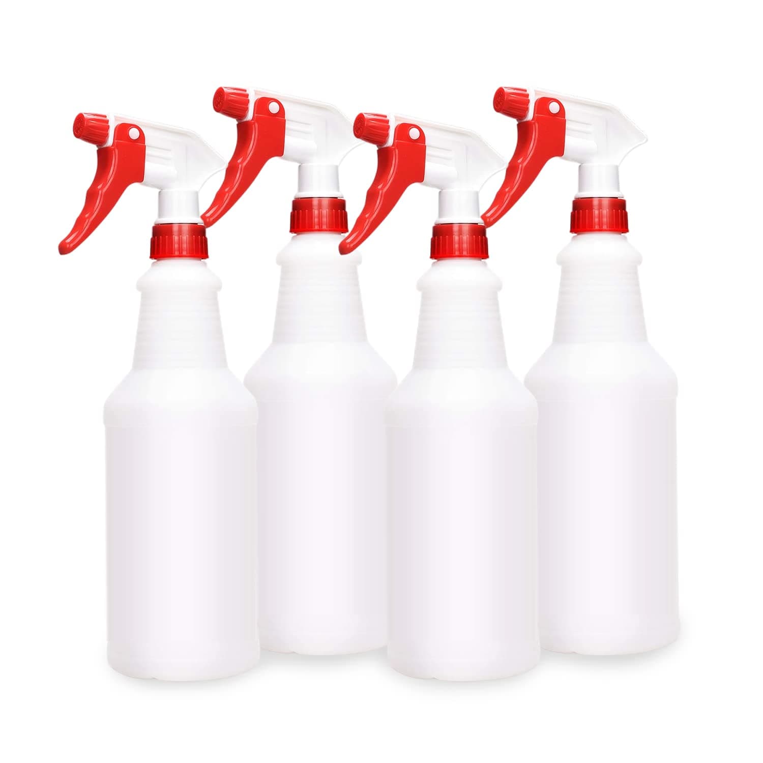 Plastic Spray Bottle (4 Pack, 700ml, All-Purpose) Heavy Duty Spraying Bottles Leak Proof Mist Empty Water Bottle for Cleaning Solution Planting Pet with Adjustable Nozzle and Measurements