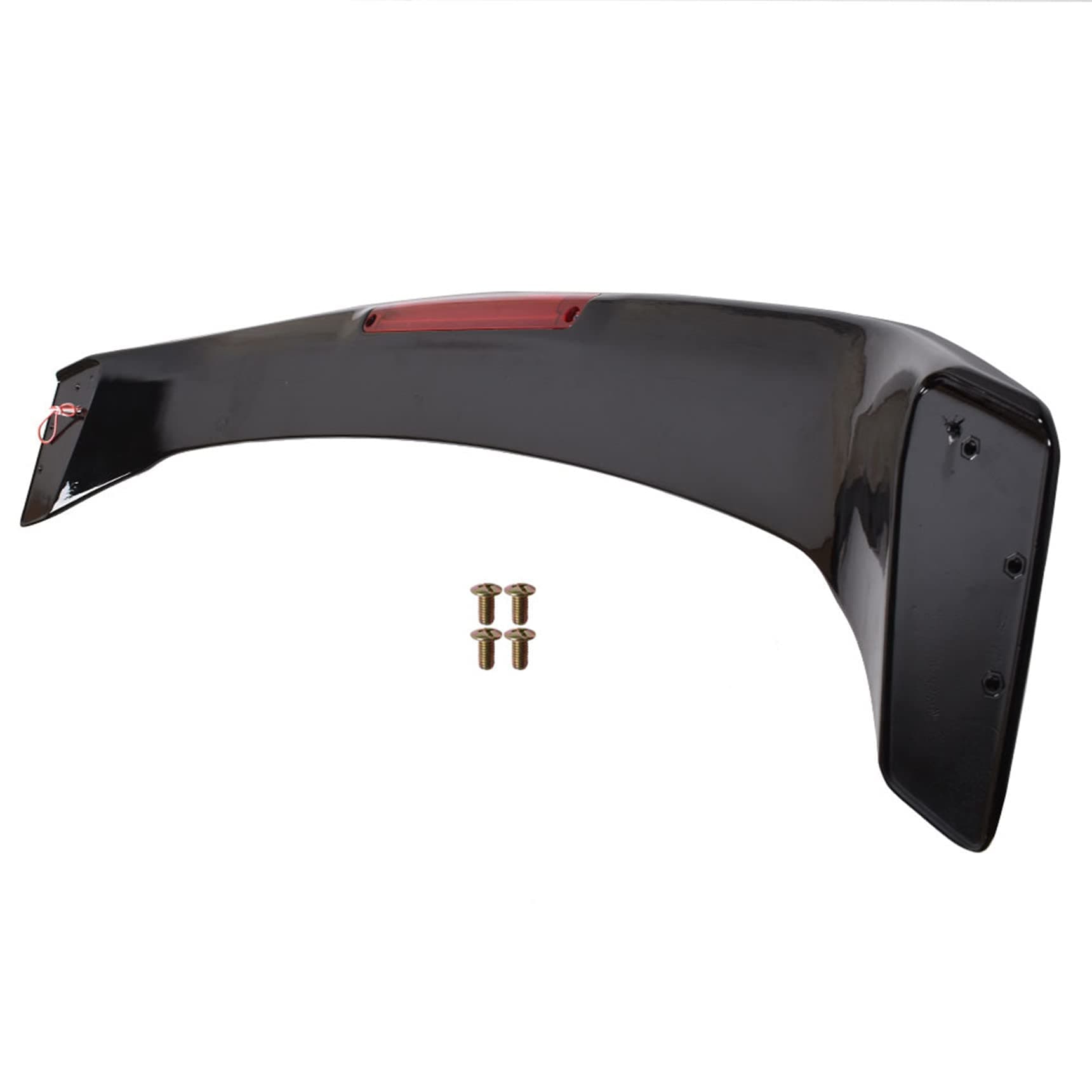 SI Style Glossy Black Trunk Spoiler Wing with Red LED Brake Light Replacement for Honda Civic 4DR 2013-2015