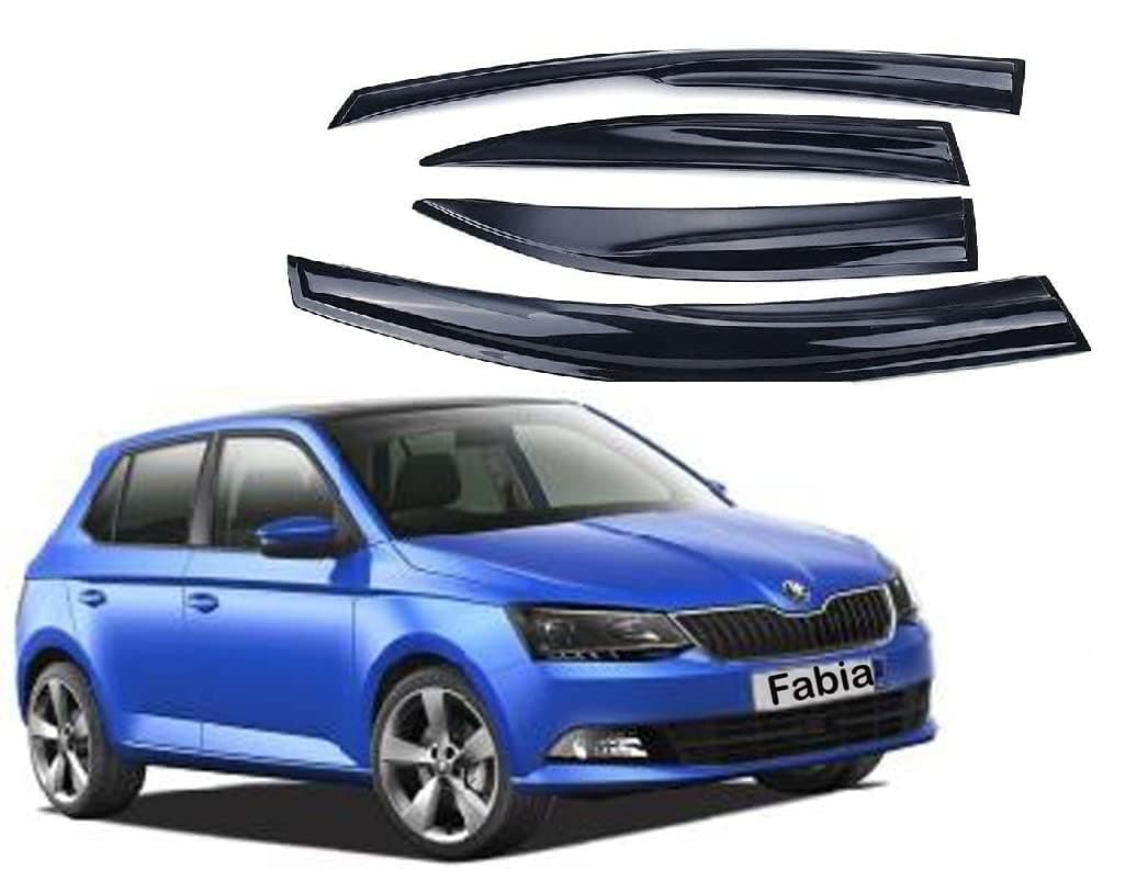 Car Rain Wind Door Visor/Side Window Deflector/Unbreakable/Rain Guard/Wind Guard Accessories Compatible for (Skoda Fabia)