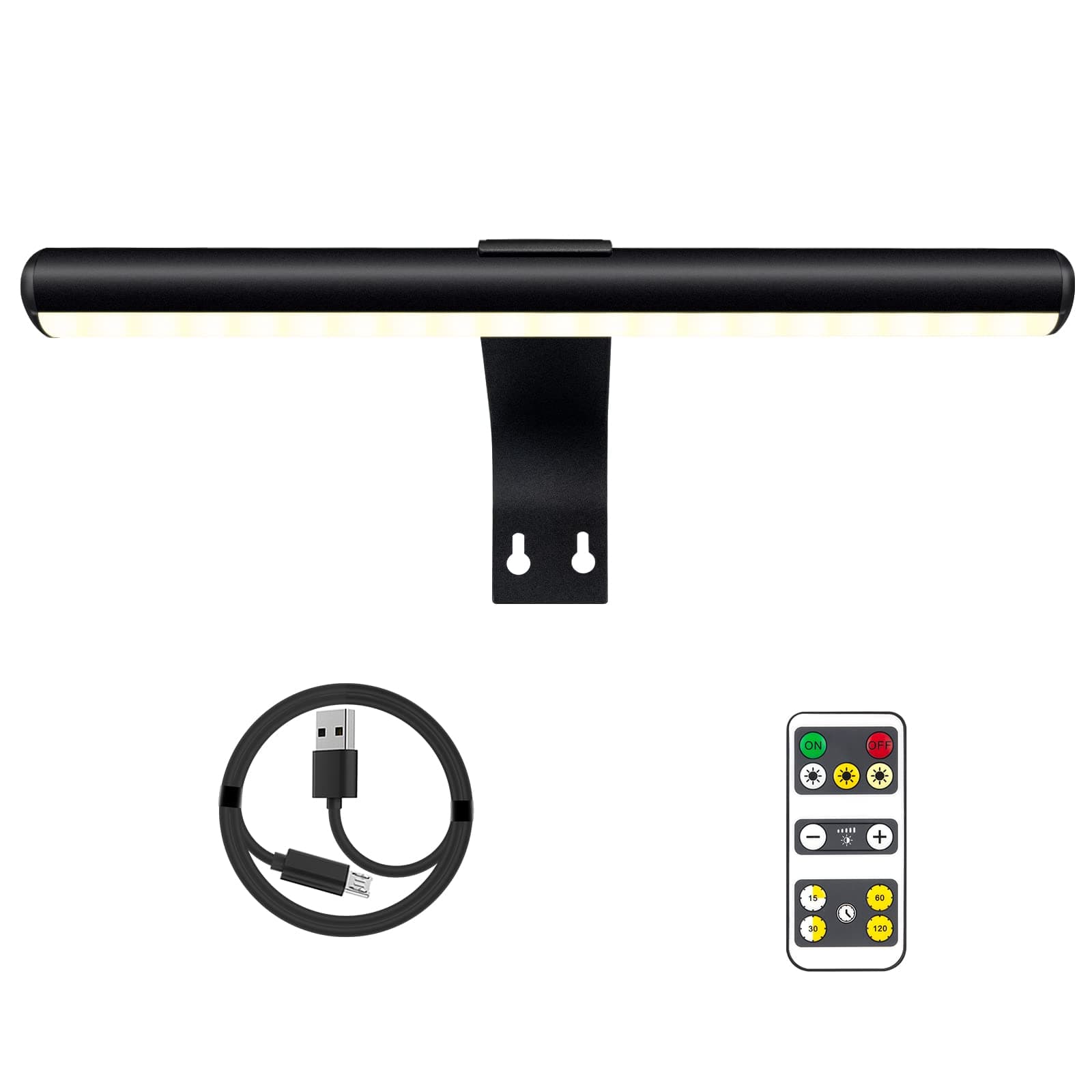 Picture Light Battery Powered, Rechargeable Painting Light with Timer, Dimmable Display Lamp for Wall Frame Shelf Portrait Art Dartboard Gallery, 16 inch, Black