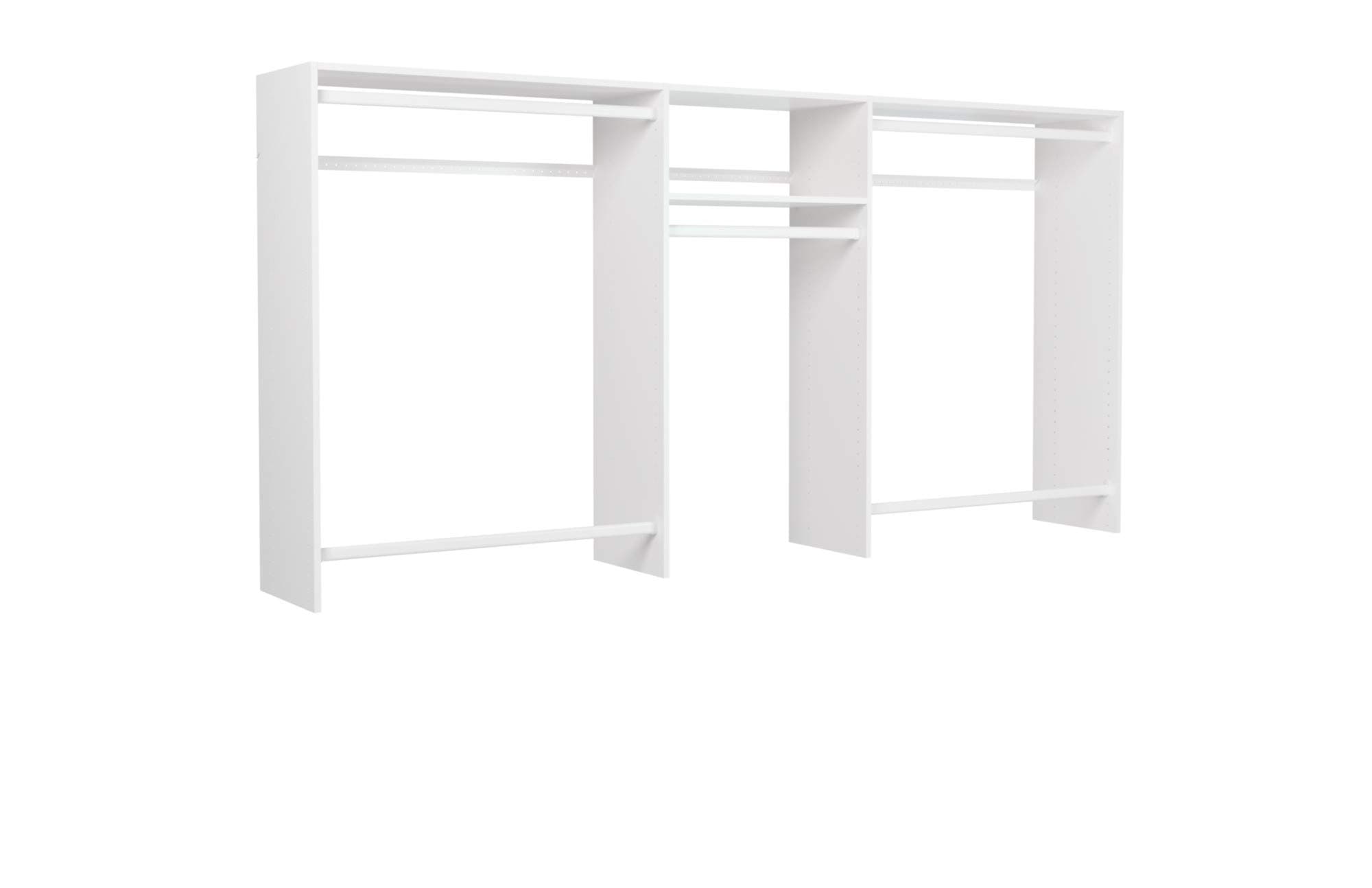 Easy Track OK1448-WH 4'-8' W Basic Hanging Easy-to-Assemble Kit Closet Organizer, White