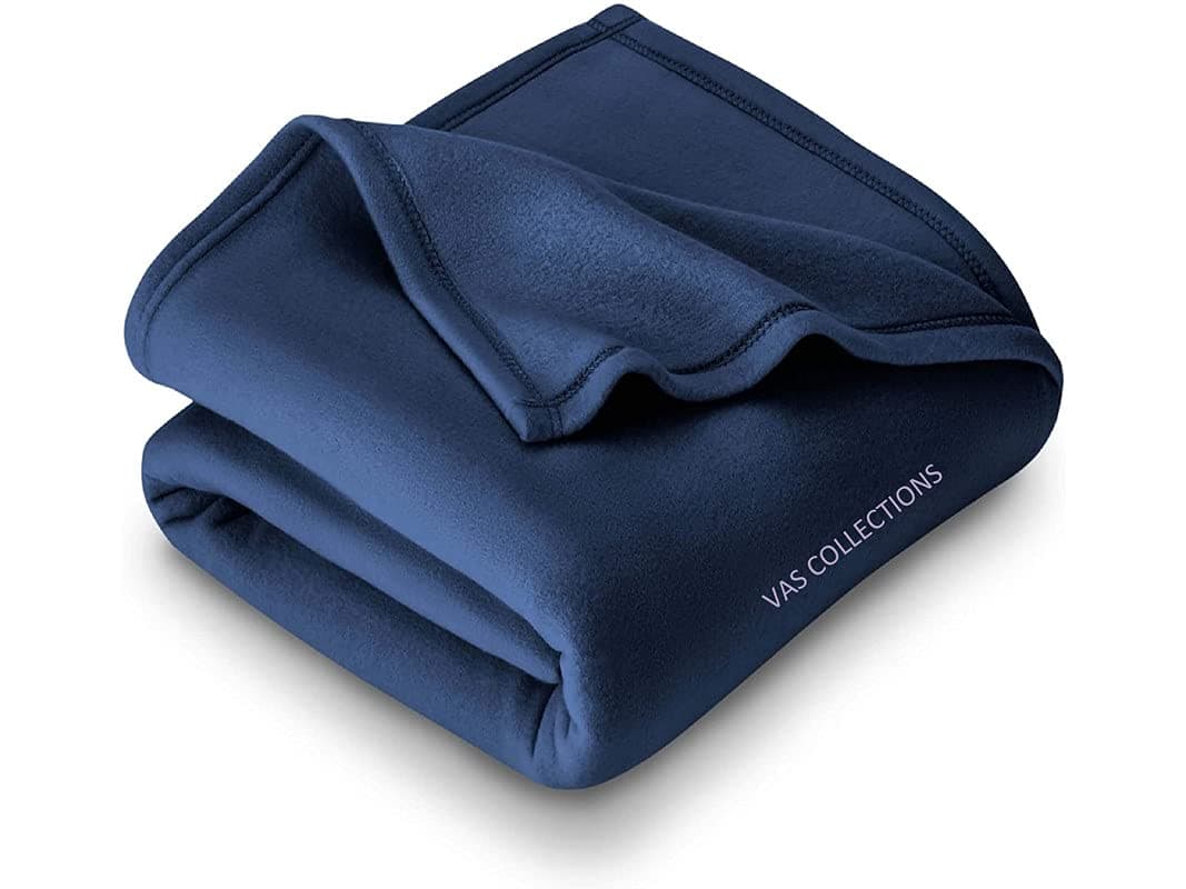 VAS COLLECTION All Season 200 TC Polar Fleece Blanket | Single 225X150 Cm, Blue (Skin Friendly)