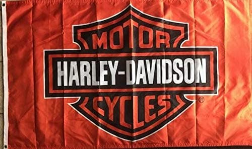 Gold Crest Harley Davidson Flag 2 Sided 3x5 Orange