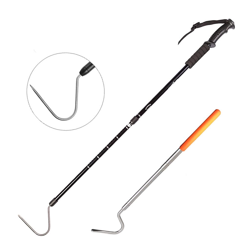 Extendable Snake Hook Reptile Corn Snake Ball Python Rattlesnake Handling Tool for Catching,Controlling,Or Moving Snakes, Material Tool(53inch and 25inch)