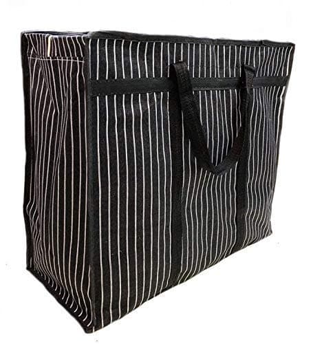 GIRIK Multipurpose Extra Large Big Heavy Duty Storage Organizer Reusable Canvas Shopper Bag with Strong Handles and Base with Covers Zip (Large) (20x10x20 Inch)