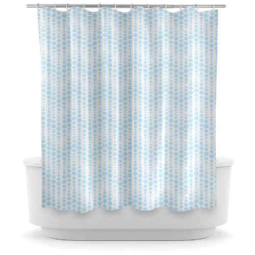 Opima Blue Bubble Wave Shower Curtain