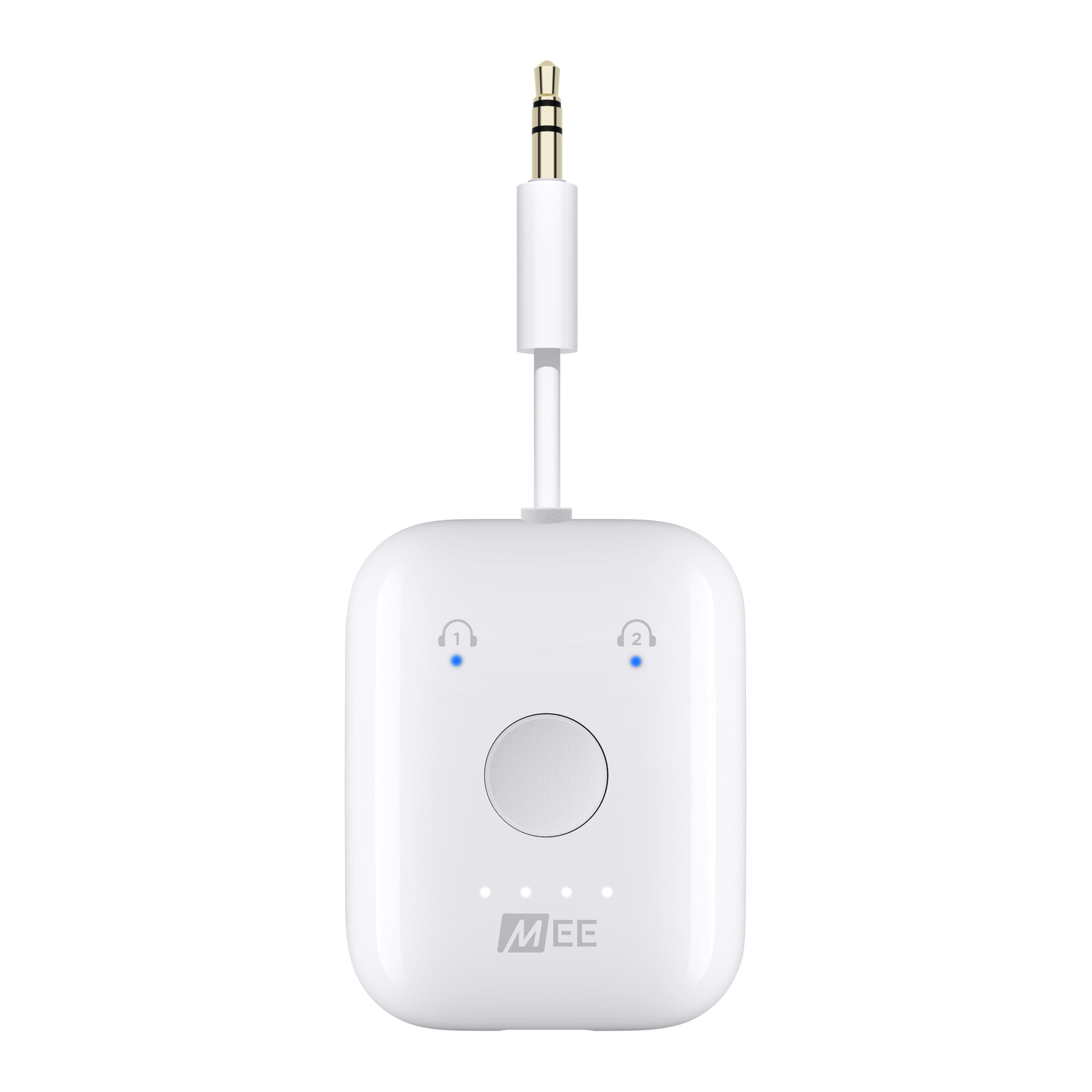 MEE audio Connect Air in-Flight Bluetooth Wireless Audio Transmitter Adapter for up to 2 AirPods/Other Headphones; Works with All 3.5mm Aux Jacks on Airplanes, Gym Equipment, TVs, & Gaming Consoles