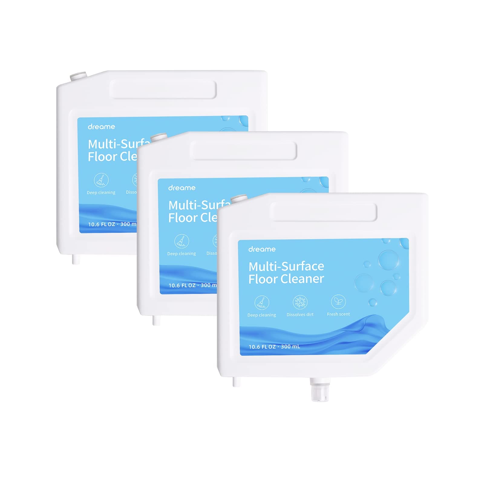 Floor Cleaning Solution, Multi-Surface Floor Cleaning Solution Compatible with L10s Ultra Robot Vacuum, Multi-Surface Floor Cleaner for Mopping Floors (10.14 Fl Oz) (3pcs)