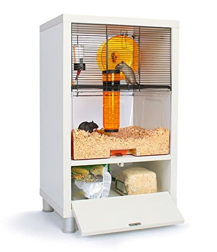 Omlet White Qute Gerbil and Hamster Cage with Storage