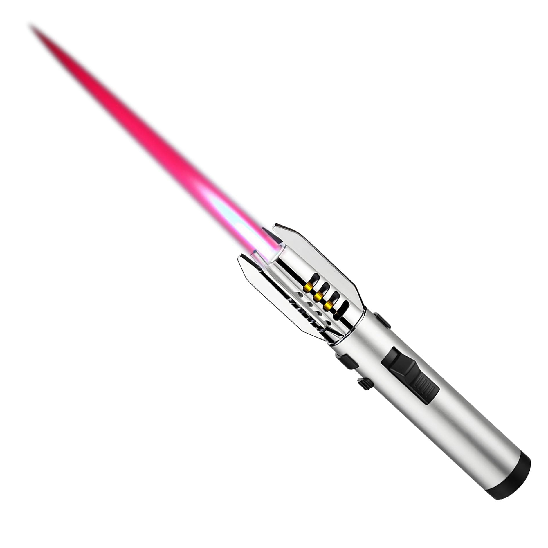 Large Torch Lighter, Windproof Butane Lighters with Flame Adjustable, Refillable, Jet Flame, Flame Switch Lock, Cool Lighter for Men.(Gas Not Include)