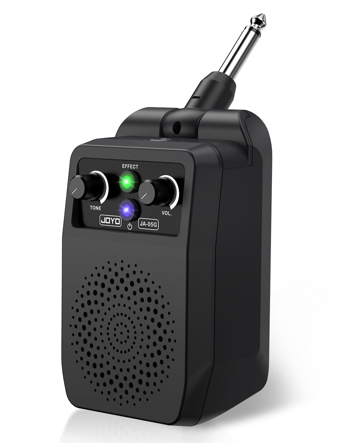 JOYO Mini Guitar Amp 5W Portable - Rechargeable Bluetooth Combo Amplifier with Built-in Effects (Clean, Overdrive, Distortion, Reverb) Compact Practice Amp for Electric Guitar Plug in, Black (JA-05G)