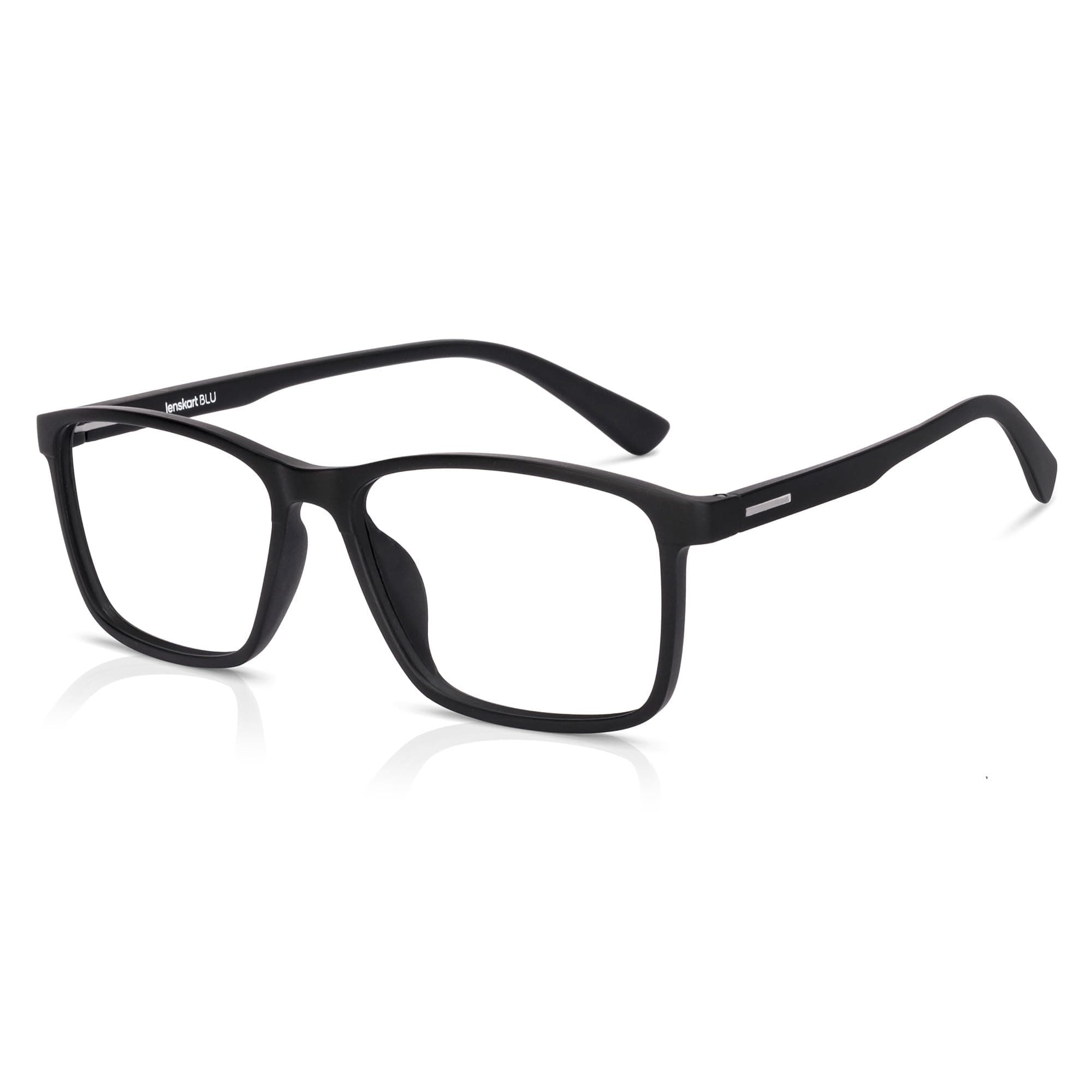 Zero Power Blue Cut Computer Glasses | Anti Glare, Lightweight & Blocks Harmful Rays | UV Protection Specs | Men & Women | Medium | LB E13738