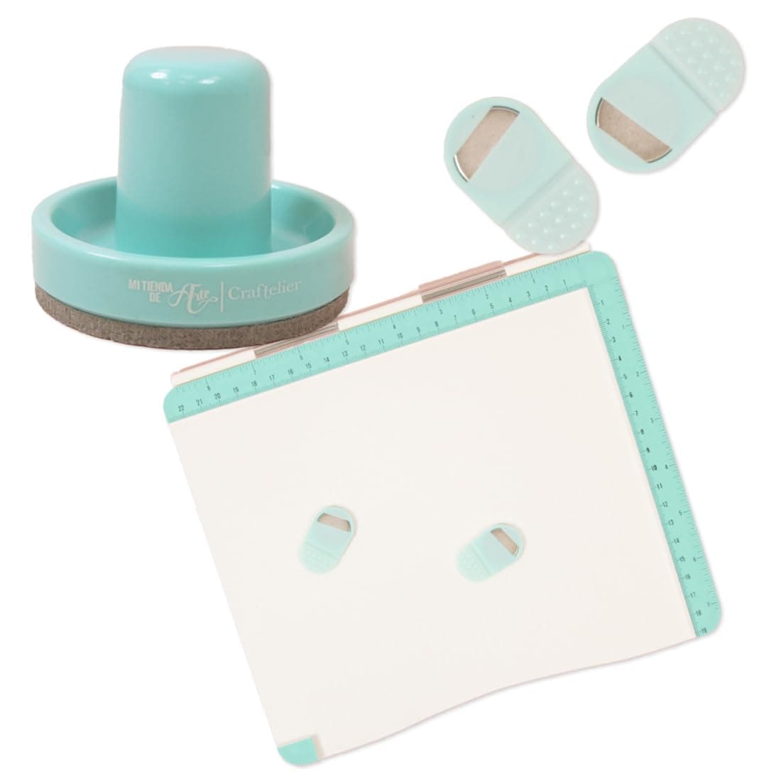 Craftelier - Stamping Kit | Includes Stamping Platform, Easy Lifting Magnets, Pressing Tool and Square Ergonomic Block for Stamps