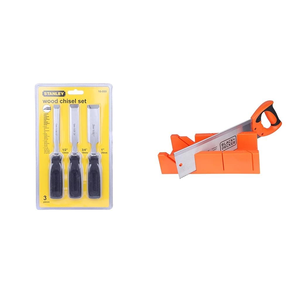 16-089 3-Piece Wood Chisel Set with Anti-Rust Properties for Shaping & Cutting Wood Surfaces