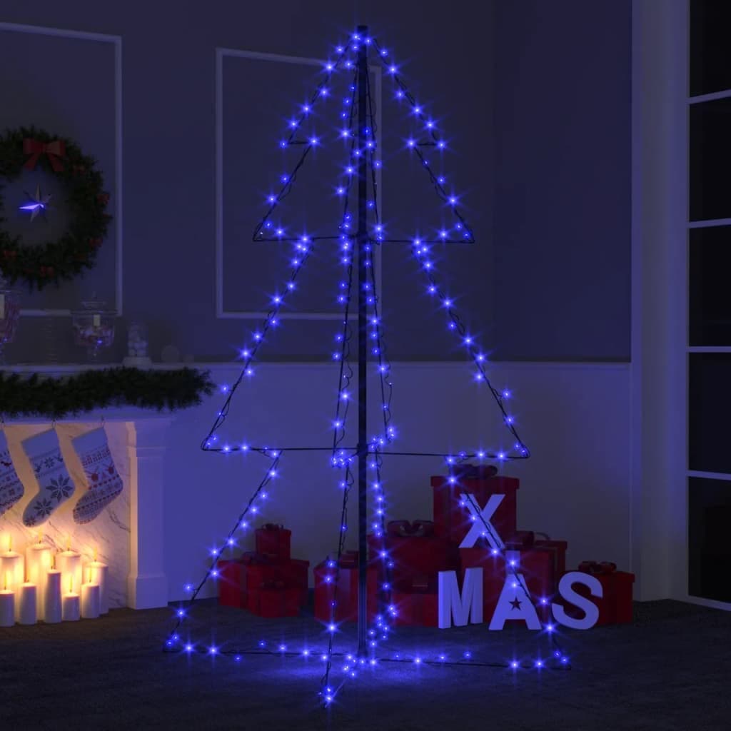 LED Christmas Cone Tree Light with 200 Blue LEDs Indoor and Outdoor, Outdoor Christmas Decoration for Porch, Yard, Garden, Patio, Backyard, Holiday Seasonal Decoration 38.6"x59.1"