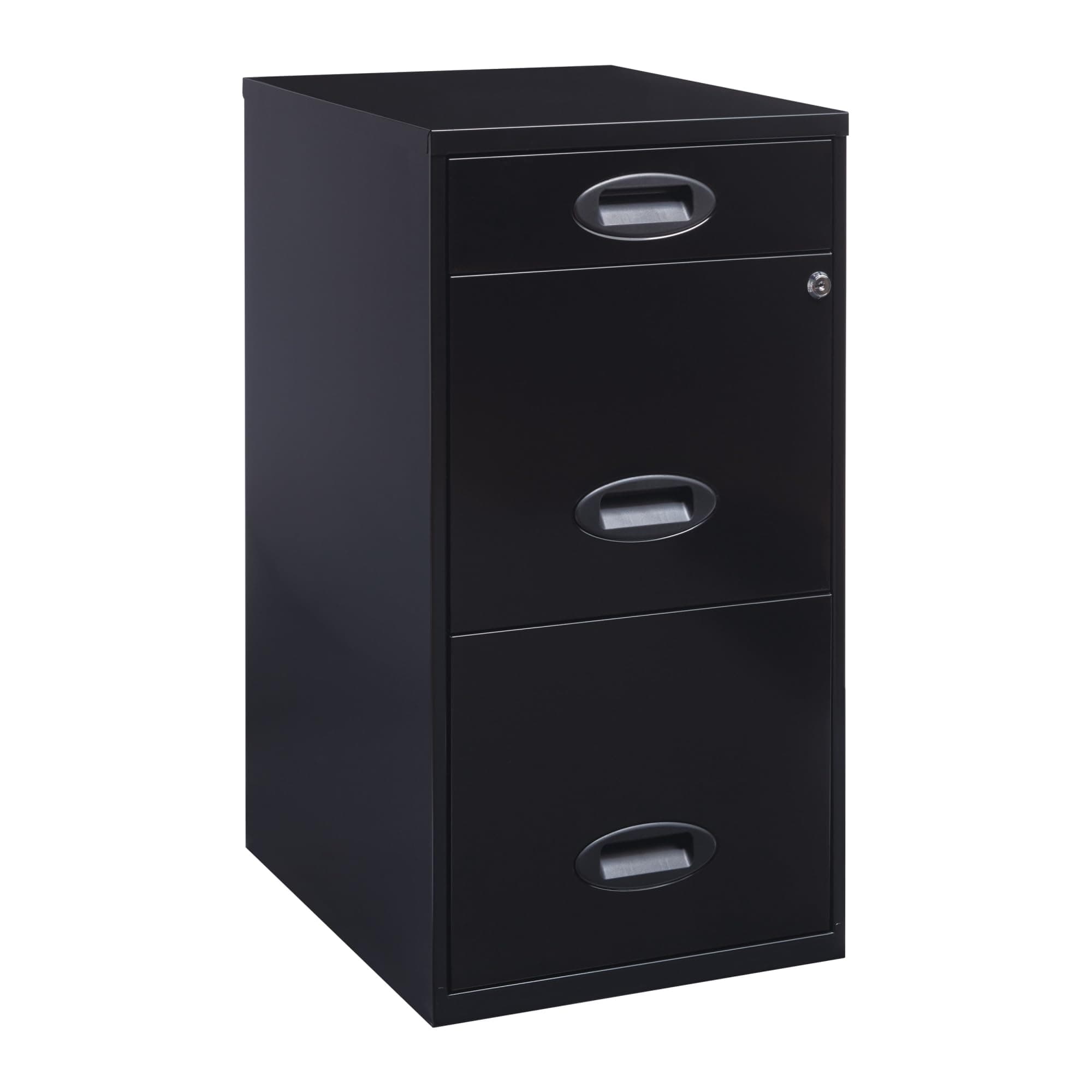 SOHO 18"D 3-Drawer Organizer Vertical File Cabinet, Black