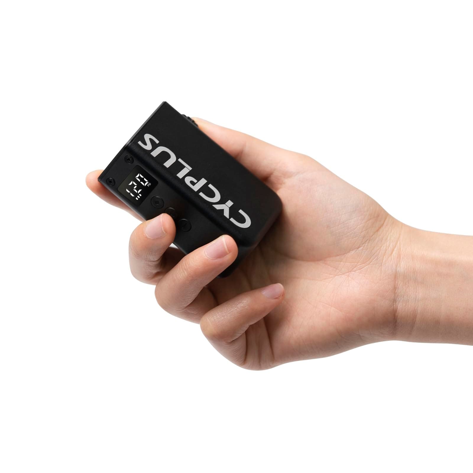 CYCPLUS Tiny Pump Mini Bike Tire Pump with Gauge, Max 120 PSI Electric Bicycle Air Pump, Auto Stop, with Presta and Schrader Valve for E-Bike, Mountain Bike, City Bike and Road Bike AS2PRO, Black