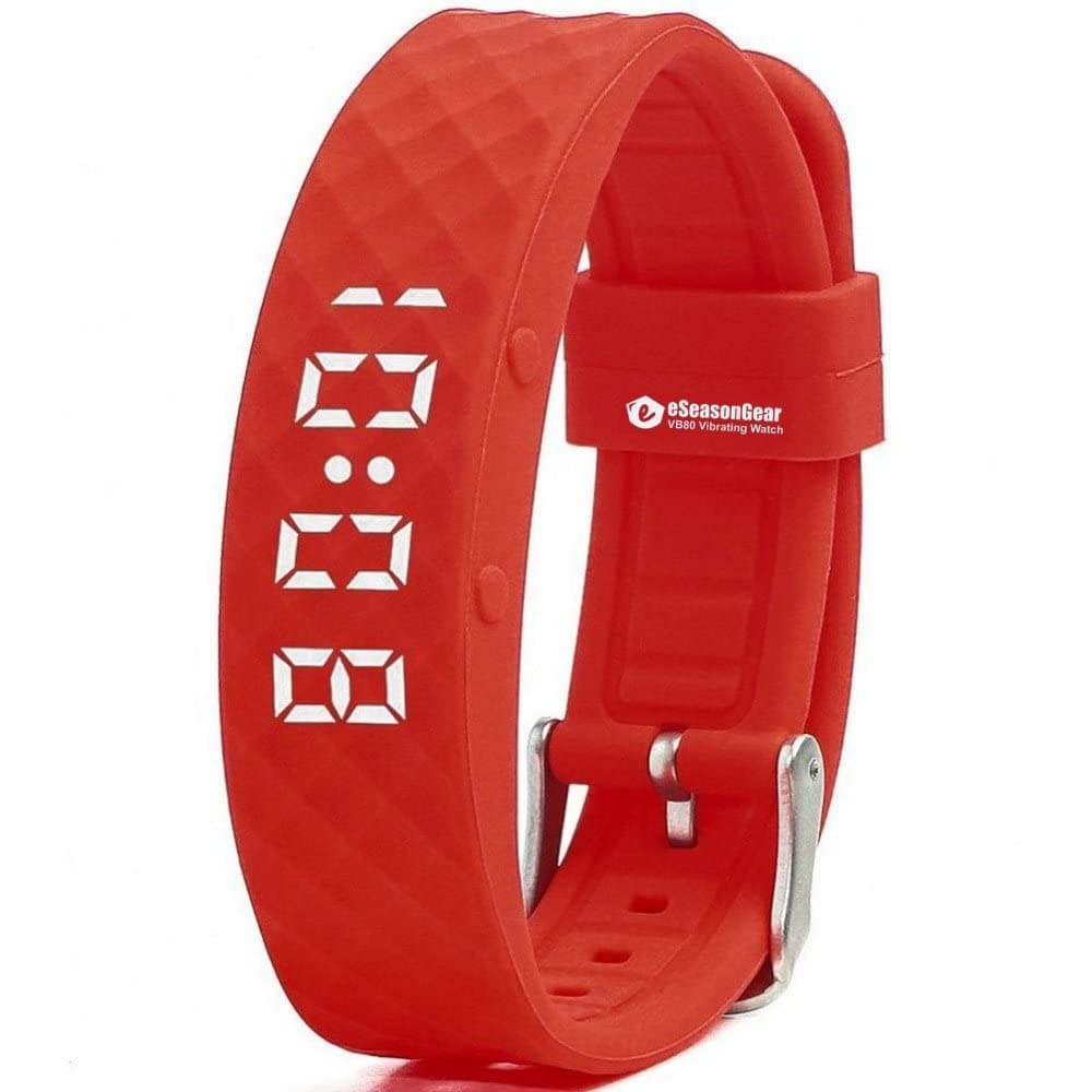 VB80 12 Alarm Vibrating Watch, Silent Vibration Shake Wake ADHD Medication Reminder