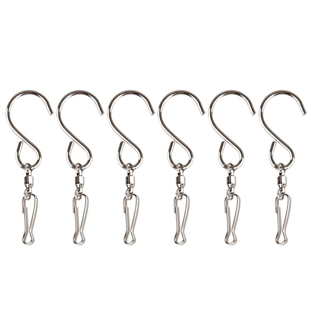 Kuuqa Swivel Hooks Clips for Hanging Wind Spinners Wind Chimes Crystal Twisters Party Supply 6 Pack