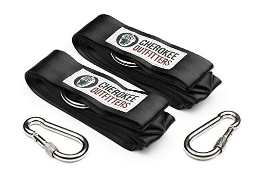 Cherokee Outfitters Eco Friendly Heavy Duty Extra Long Polyester Hammock Tree Straps, Stretch Free, Extra Strong Supporting 2,204lbs- Extremely Easy Set Up, Works with Any Hammock