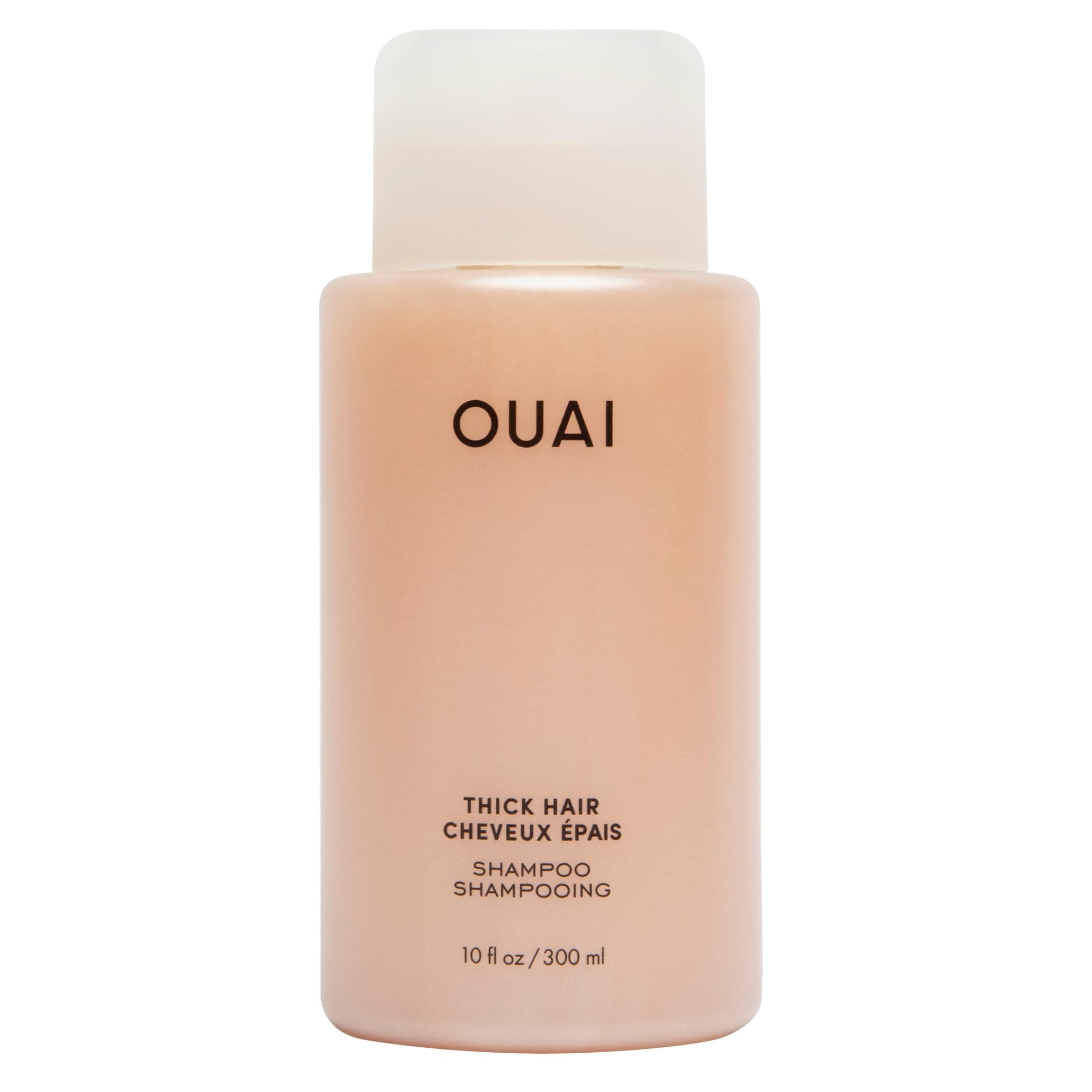 OUAI Thick Shampoo - Moisturizing Shampoo with Keratin, Marshmallow Root, Shea Butter, Avocado Oil for Thick Hair - Strengthens & Hydrates Strands - Paraben, Phthalate & Sulfate Free (300 ML)