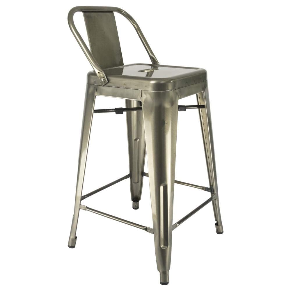 Chaise Privee™ - Industrial Backrest Stool - Raw Grey, 62cm