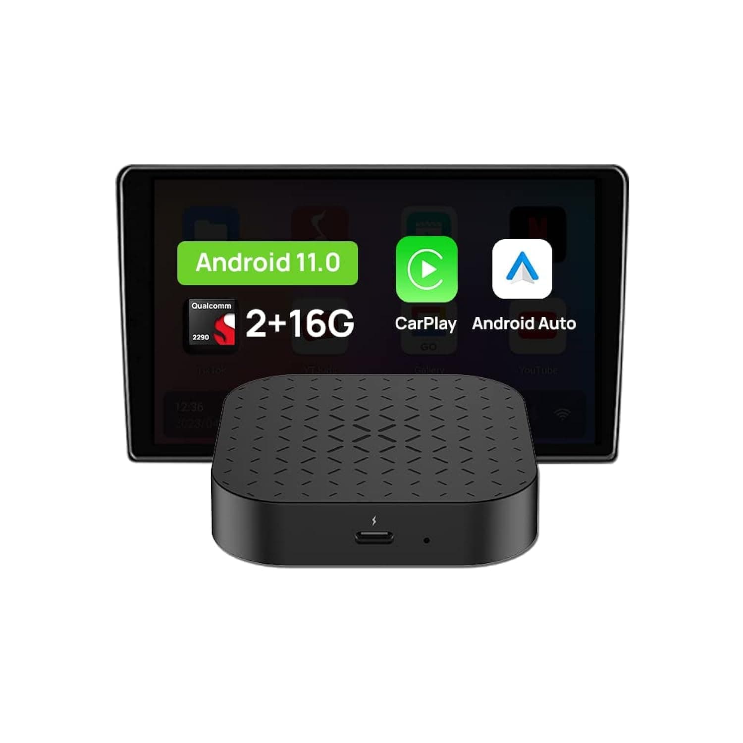 Ai Box Basic: Android 11.0 Unlock Live Broadcasting - Qualcomm Quad-core, 2+16GB Memory, 5.8Ghz WiFi & Dual Bluetooth, Only Applicable Factory Wired CarPlay Cars