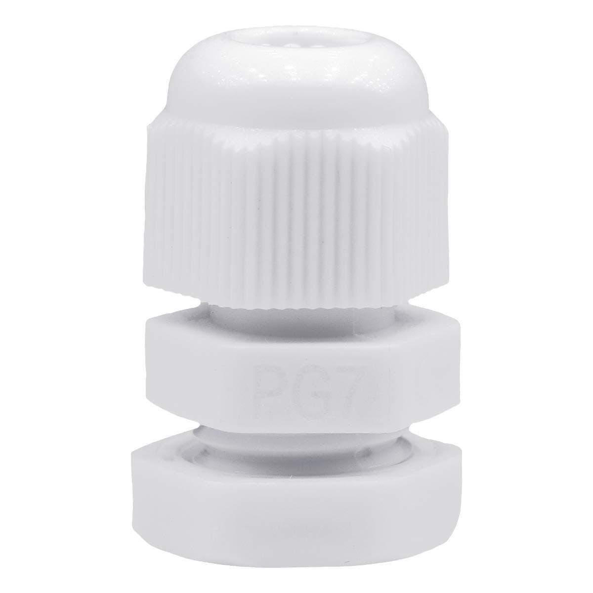 Lantee PG 7 Cable Gland - 20 Pieces White Plastic Nylon Waterproof Wire Glands Connector Fitting