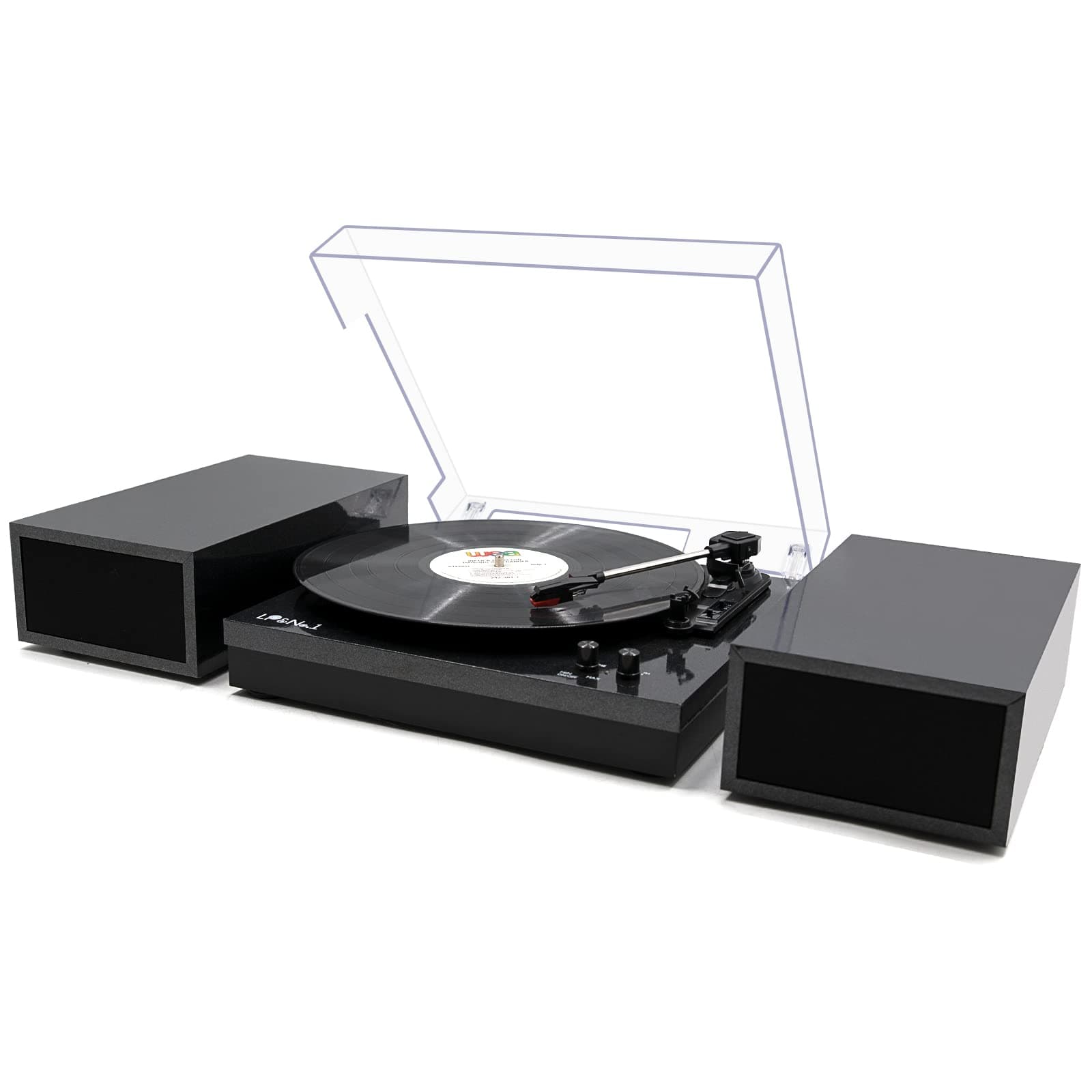 Vinyl Record Player,Record Player for Vinyl with External Speakers, Black Pearl