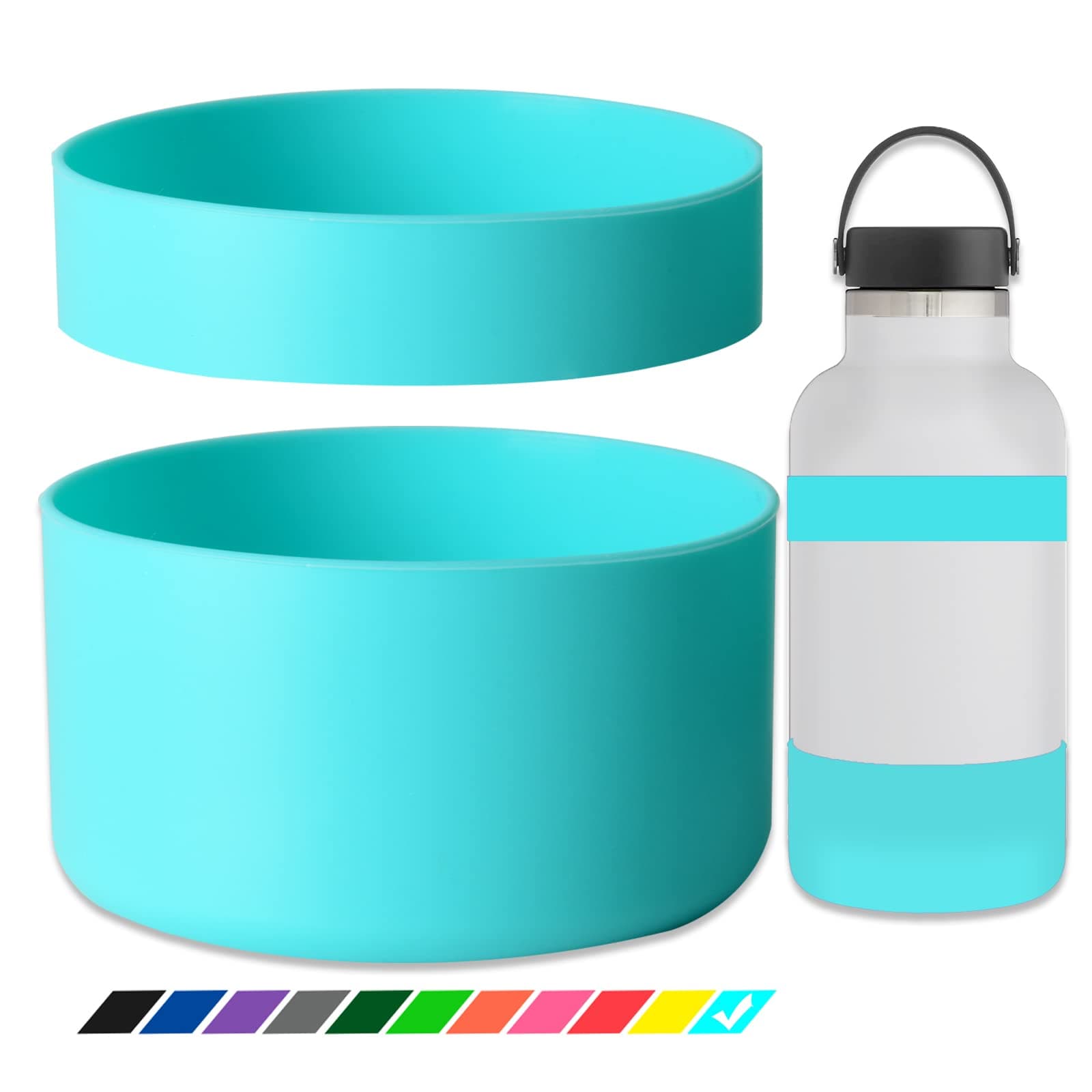 Greant Double Protective Water Bottle Boot Compatible with Hydro Flask, Silicone Flex Boot Compatible with Hydroflask Boot, Universal Anti-Slip Bottle Sleeve, 3 Sizes to Choose