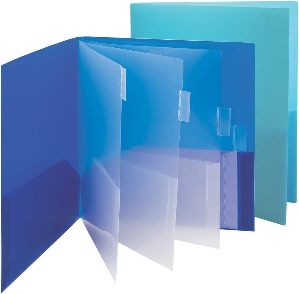 10-Pocket Organizer, Letter Size, 2 per Pack, 1 Each of Dark Blue and Teal (89204)