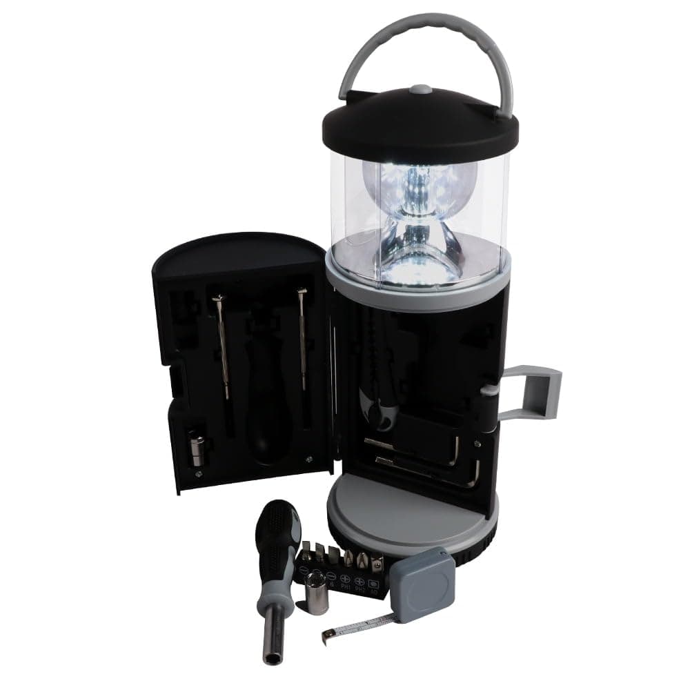 BIGTREE 2 in 1 LED Camping Tool Flashlight with Screwdriver Set 17 PCS Tool Household Outdoor Emergency Light Bright Portable Lamp Hardware Tool Set (Camping Torch)